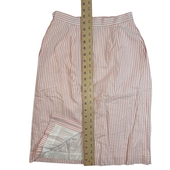 Vintage 80s Charter Club Jamie Justin Pink White Candy Stripe Skirt Sz 6 - Picture 6 of 8